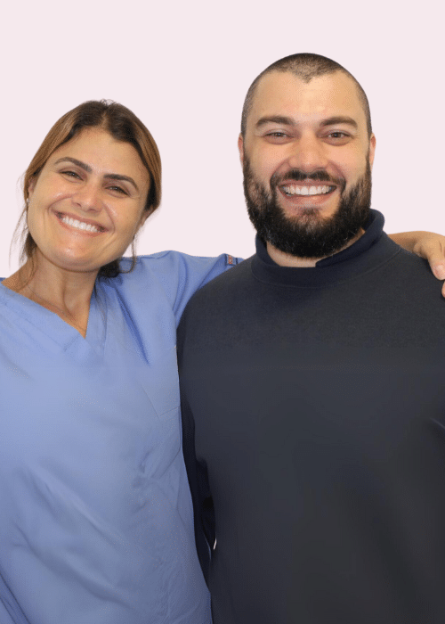 Invisalign - Hampshire Dentists Pain Free Dentist in Southampton Dr Joanna Binato smiling with patient at the start of his teeth straightening treatment in Southampton
