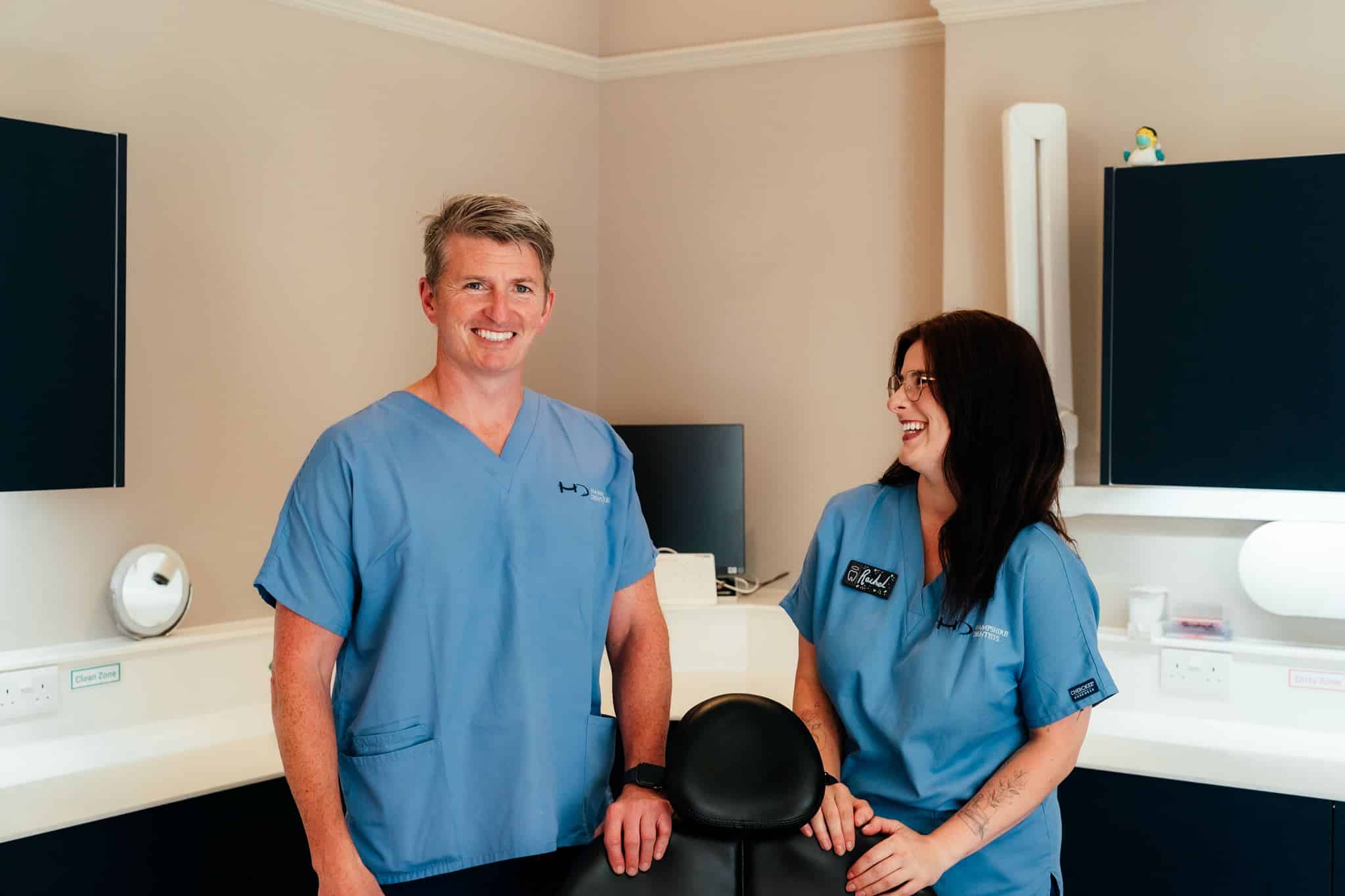 Join Our Dental Team - Hampshire Dentists Pain Free Dentist in Southampton Nurse and dentist enjoying work at Hampshire Dentists