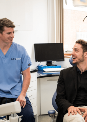 Dental Health Check - Hampshire Dentists Pain Free Dentist in Southampton Dr Robin Hanna getting to know patient during Dental Health Check